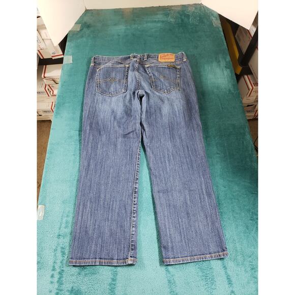 Lucky Brand Jeans Size 12 Womens Blue Stretch Pants Medium Wash Mid Rise Cropped - Picture 11 of 13